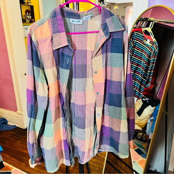 Vintage patchwork button down - Picture 1 of 2